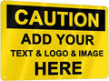 Custom Caution Signs Outdoor Metal - 12 x 8 Personalized Aluminum Warning Signs Rust-Proof Beware of Dog Sign Safety Signs for Home Business