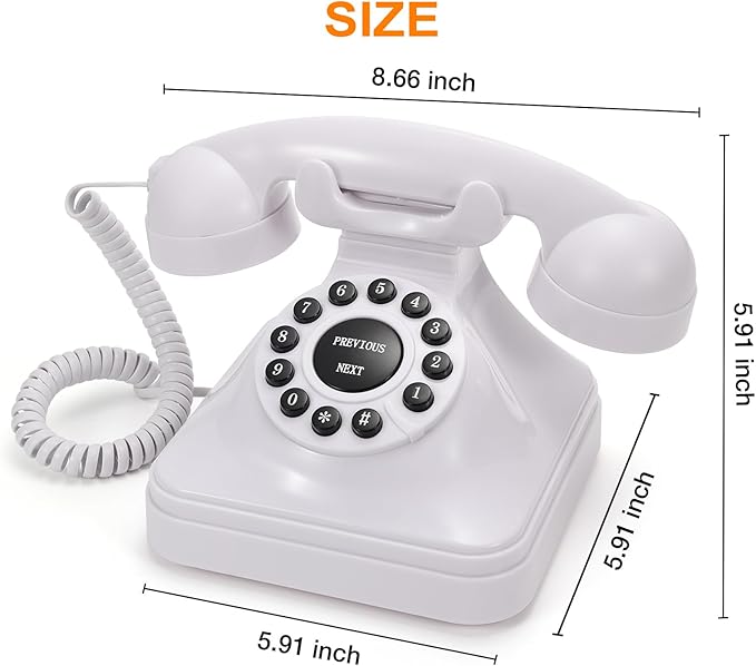 Guestbook Phone with Voice Recording, Retro Design and Photo Album