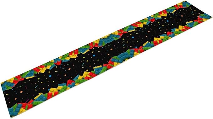 Building Blocks Table Runner Party Celebrating Colorful Blocks Table Runner for Kids Teens Bedroom Living Room Kitchen Birthday Party Decor Table Runner 13x120 Inch