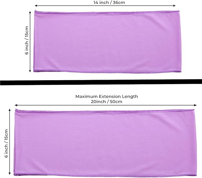 MDS Pack of 10 Spandex Chair Sashes Bows Elastic Stretch Dining Chair Bands Ties Without Slider Buckle Universal fits for Wedding Baby Shower Birthday Party Banquet Event Decoration - Light Purple