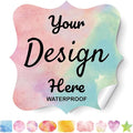 Custom Stickers - Personalized Labels with Fancy Frame, 100 Labels (Vinyl, Waterproof, Adult, Custom, Business, Thank You, Bottle, Packaging)