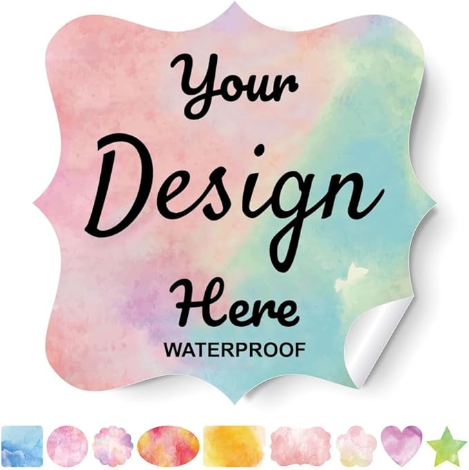Custom Stickers - Personalized Labels with Fancy Frame, 100 Labels (Vinyl, Waterproof, Adult, Custom, Business, Thank You, Bottle, Packaging)