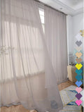 Window Light Grey Sheer Curtains 60 Inches Width 120 Inches Long 2 Panels Sheer Curtain Clear Curtains Basic Rod Pocket Panel for Home Living Room Bedroom Kids Room Yard Patio Parlor Sliding