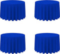 BRILLMAX 4 Pack Royal Blue Round Tablecloths 108 Inch - Circle Bulk Linen Polyester Fabric Washable Table Cloth Cover for Wedding Reception Banquet Birthday Party Buffet Restaurant