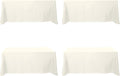 BRILLMAX 4 Pack Ivory Tablecloths for 6 Foot Rectangle Tables 90 x 132 Inch - 6ft Rectangular Bulk Linen Polyester Fabric Washable Cloth Cover for Wedding Reception Banquet Birthday Party
