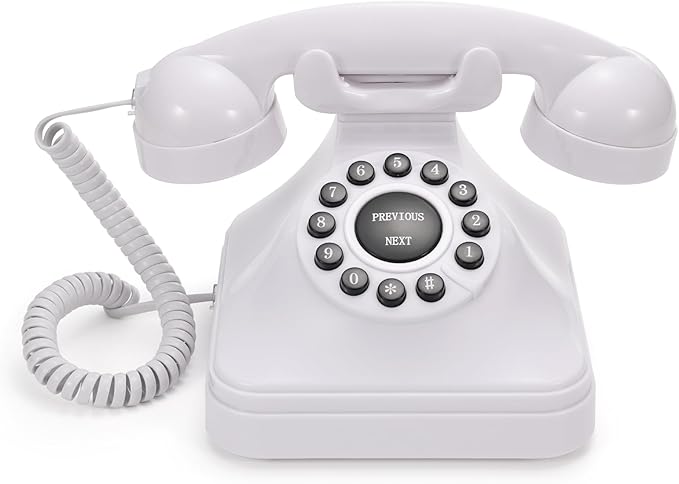 Guestbook Phone with Voice Recording, Retro Design and Photo Album