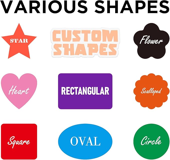 Custom Personalized Labels - Custom Stickers with Any Design, Logo, Text; Business Logo, Thank You Labels; 100 Scalloped 4.5"x4.5" Labels