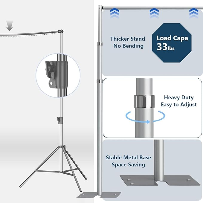 Background Support Equipment: Pipe and Drape Kit, 8.6ft Aluminum Uprights