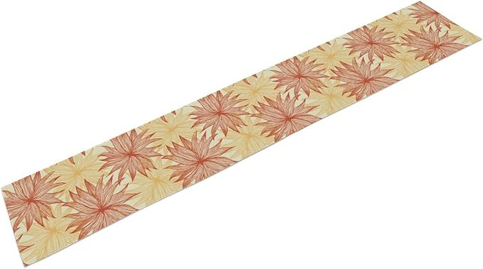 Autumn Chrysanthemum Table Runner, Vintage Modern Geometric Floral Boho Table Runner for Kitchen Dining Bedroom Living Room Table Decor for Indoor Outdoor Home Party, 13x36 Inch