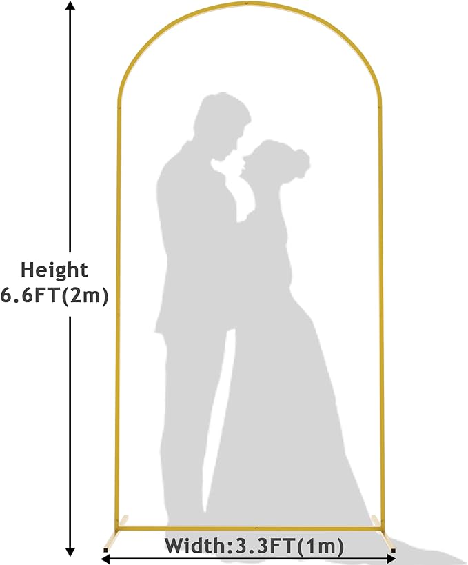 Decorations: Gold Metal Wedding Arch Backdrop Stand, 6.6 x 3.3 ft
