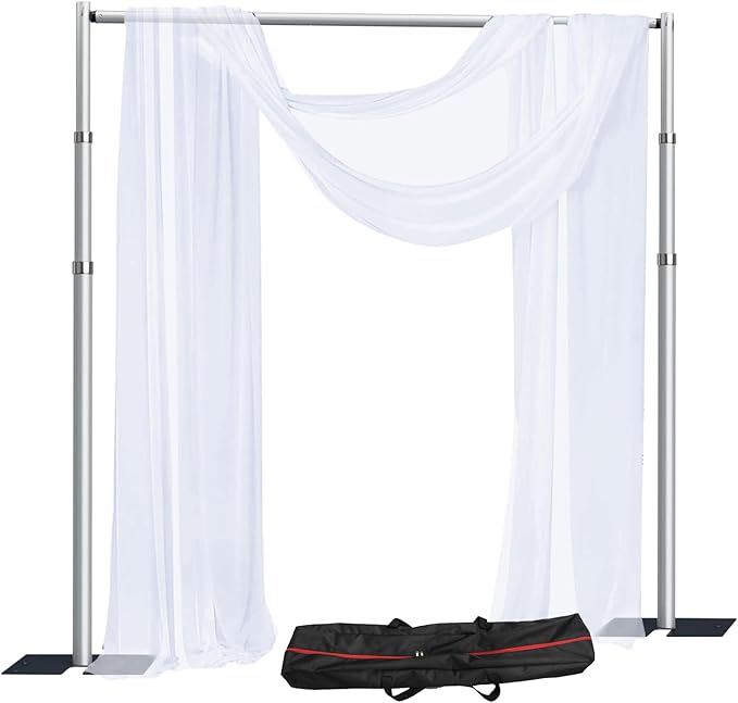 Background Support Equipment Kit, 10 ft Drape Stand, Aluminum Frame, Adjustable