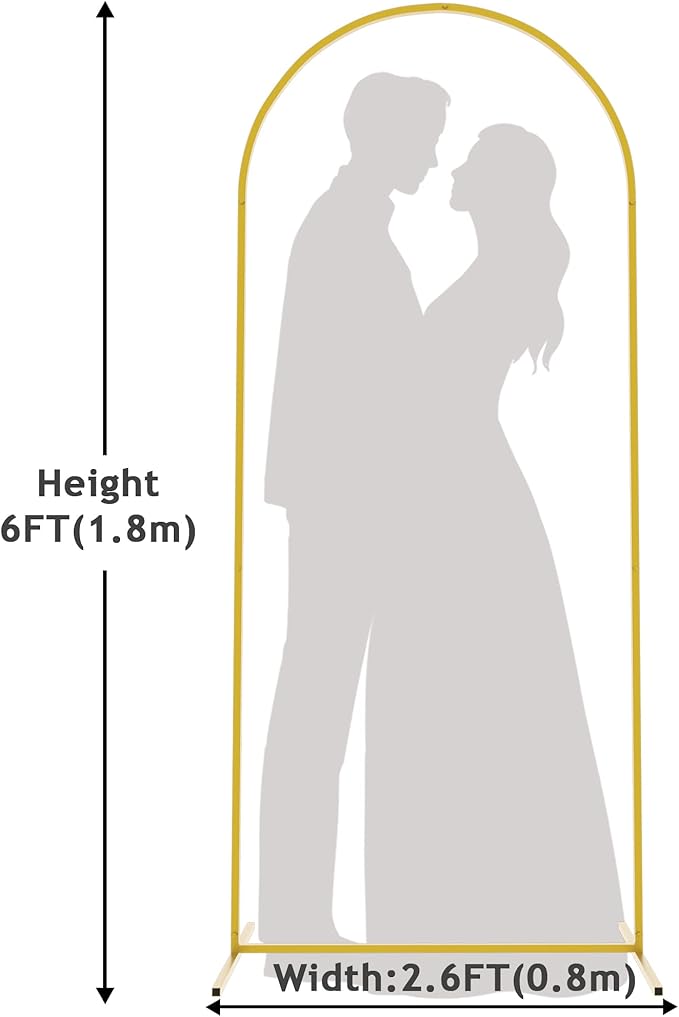 Background Support Equipment, Gold Metal Arch Stand, 6 ft Square Frame