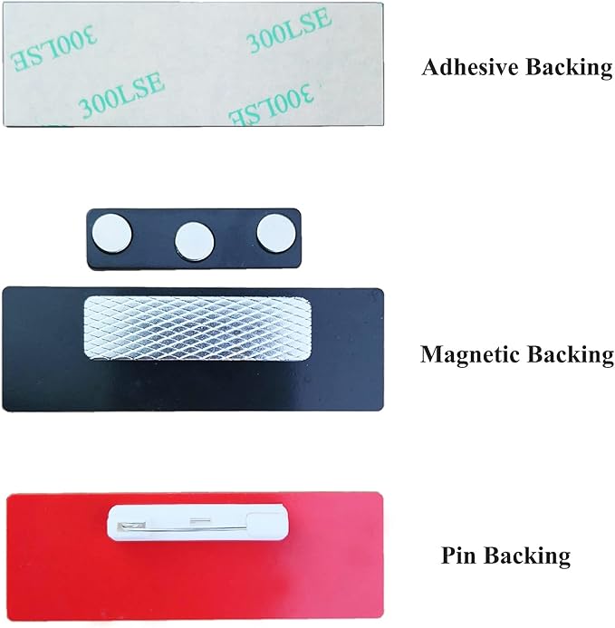 Custom Laser Engraved Name Badges with Pin, Magnetic, Adhesive, or Blank Backing, Durable Personalized Name Tag with 3 Lines of Custom Texts, Clear and Easy to Read, 10 Colors (1.5" x 3")