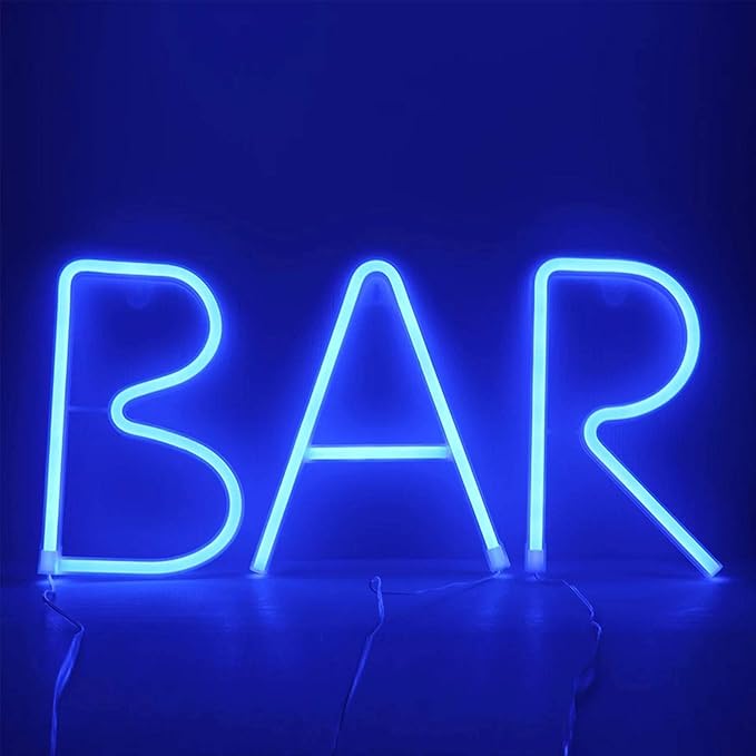 ENUOLI Neon Signs, Letters Light Neon Letters Marquee Letters with Lights Blue Light Up Signs for Wall Decor Christmas Party Bar Decorations Lights for Wedding Birthday (S)