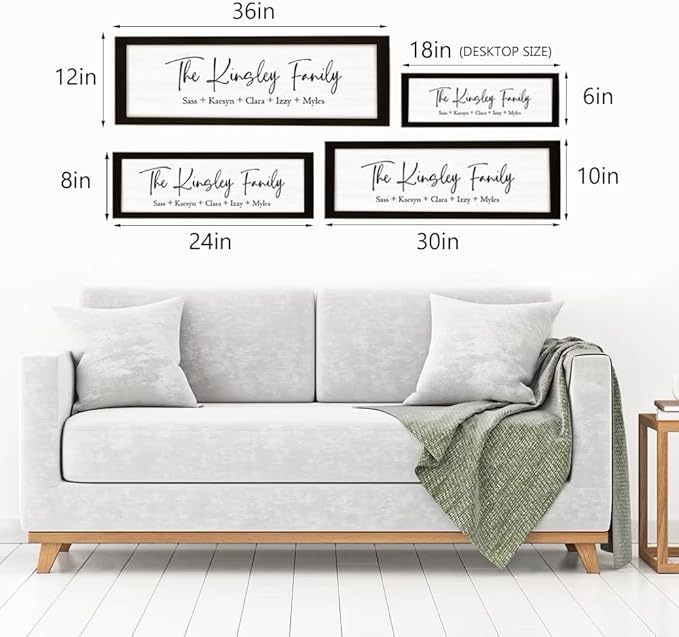 Last Name Signs for Home, Personalized Wall Decor, Framed Family Name Signs for Home Decor, Custom Wood Sign, Established Farmhouse sign, Housewarming Gift