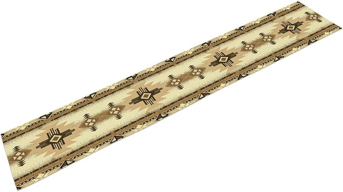 Aztec Table Runner Southwestern Ethnic Style Geometric Navajo Tribe Abstract Pattern Vintage Rustic Table Dinner Table Runner 13x90 Inch