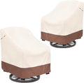 Outdoor Swivel Chair Cover 2 Pack,Outdoor Furniture Patio Chair Covers Waterproof Clearance,(33"W x 35"D x 38.5"H) Outdoor Lawn Patio Furniture Covers,Beige & Brown