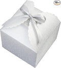 Silver Glitter Gift Boxes, 10 PCS Small Gift Box with Lids Bulk for Wedding, Party, Birthday, Valentine's Day and More, 4.75” x 4.75” x 3.53” Fancy Present Box for Gift Giving