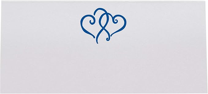 Linked Hearts Place Cards, Royal Blue (Choose Color), Set of 60, Pre-cut and Scored - Wedding, Party, Dinner, and Special Events - Made in the USA