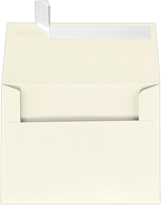 LUXPaper A7 Invitation Envelopes | Peel & Press | 5 1/4" x 7 1/4" | Natural Linen | 80lb. Text | 500 Qty