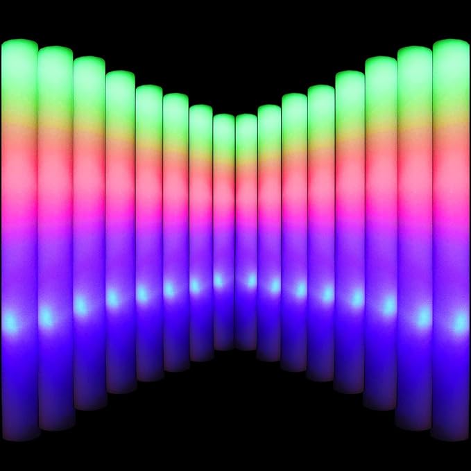 LifBetter Light Up Glow Sticks Bulk, LED Foam Sticks in The Dark with 3 Modes Flashing Led Foam Multicolor Batons Light up Party Favors for Birthdays, Weddings, Concerts, Festivals (156pcs)