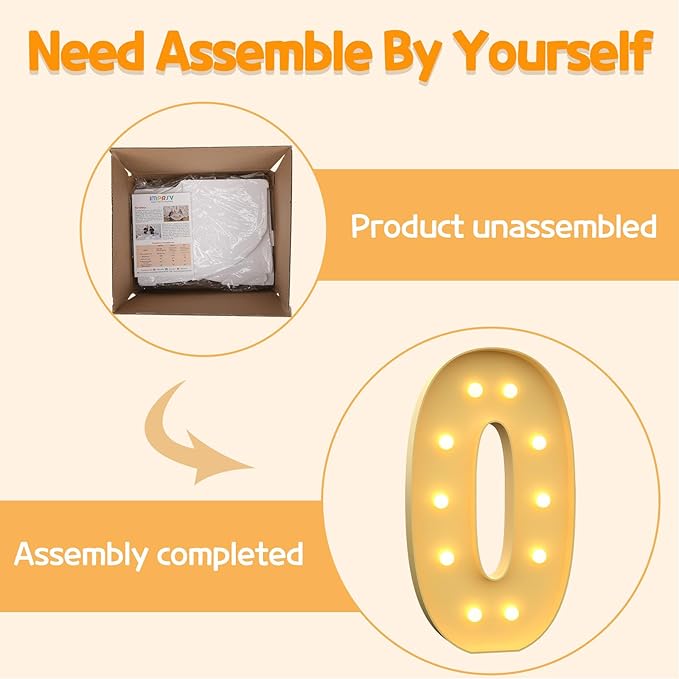 Balloons: Light-Up Marquee Number Display, 4 Feet Tall, Easy Assembly