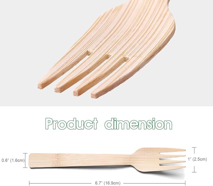 Forks Made of Bamboo, 2200 Count, 6.7-Inch, Natural Color