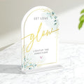 Acrylic Wedding Sign Set for Ceremony & Reception - 5x7 Inch White Guest Book, Let Love Glow Lightup The Dance Floor - Wedding Decor Bundle