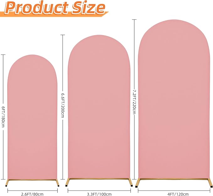 Wedding Arch Cover 7.2FT Arch Backdrop Cover Spandex Fitted Arch Cover for Round Top Chiara Backdrop Stand Covers for Wedding Birthday Party Baby Shower Banquet Ceremony Decoration