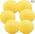 BEISHIDA 12-Inch Yellow Round Paper Lanterns Decorative Hanging Asia Chinese Japanese Paper Lanterns Lamp for Birthday Halloween Wedding Baby Bridal Shower Fall Home Decor Party Decoration（6 Packs）