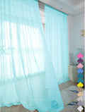 Window Lake Blue Sheer Curtains 145 Inches Long 2 Panels Sheer Curtain Basic Rod Pocket Panel for Bedroom Children Living Room Yard Kitchen