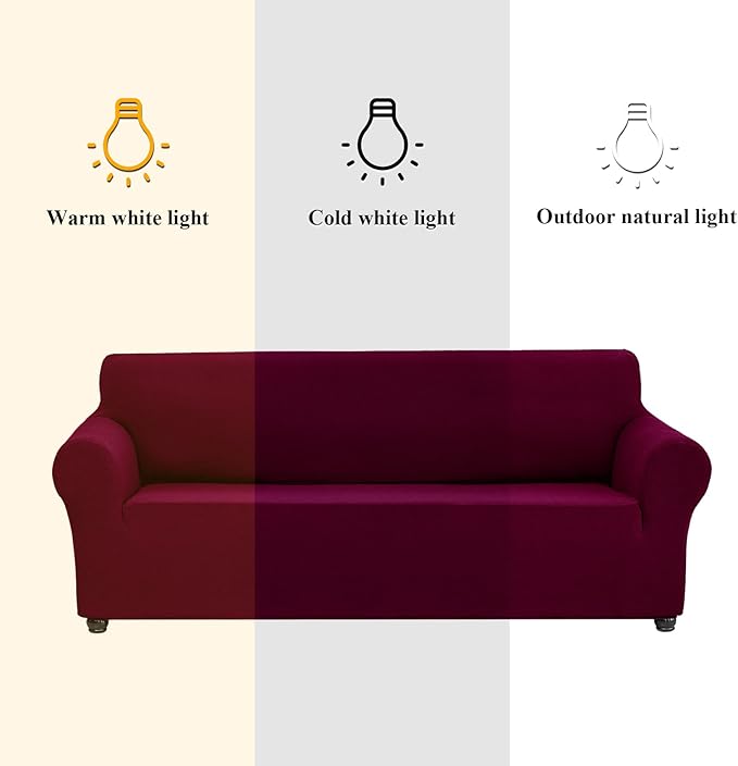 Sofa Slipcover for Loveseat, Burgundy Stretch Couch Cover, Water-Repellent