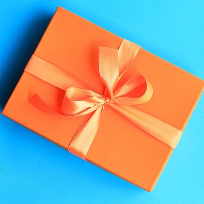 Vanhench Orange Wrapping Paper Roll 17.5"×963" (80/1/4FT), Orange Kraft Paper Roll，Solid Color Art Kraft Craft Paper Roll for Gift Wrapping, Birthday, Bouquet Flower Poster Bulletin Board Paper
