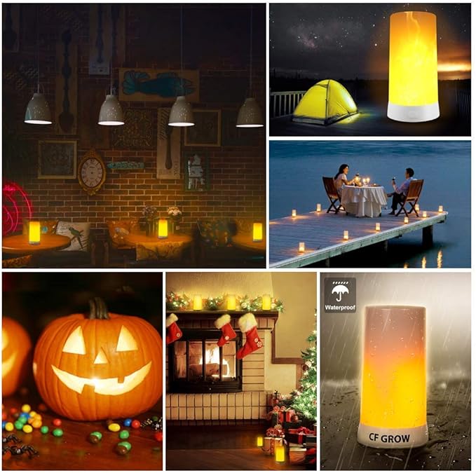 Flameless Candles with 4 Flame Modes, Magnetic Base and USB Charging