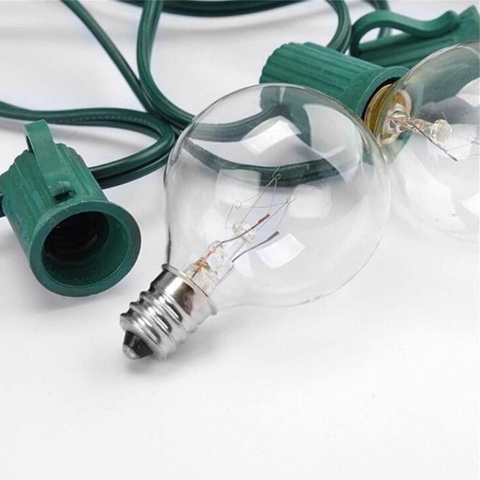 String Lights, 25 ft G40 Globe Bulbs, Warm White, Indoor Outdoor