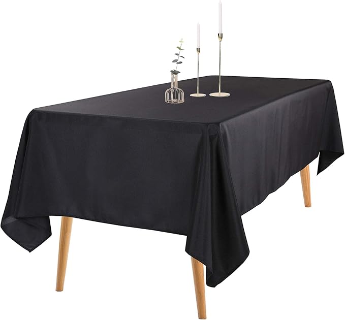 Tablecloths, 6-Pack Black Rectangular Polyester, 60 x 120 Inch