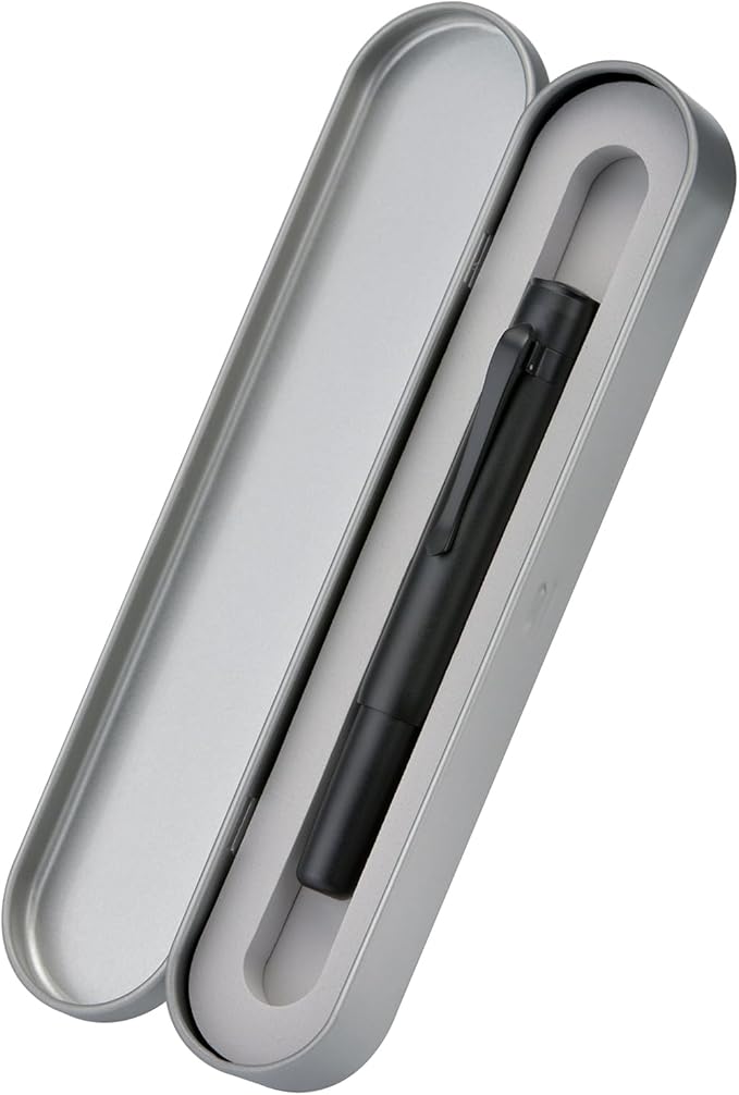 Hongdian M2 Black Forest Mini Fountain Pen, Medium Soft Nib & Sleek Shape Aluminium Short Pocket Travel Pen (Matte Black)