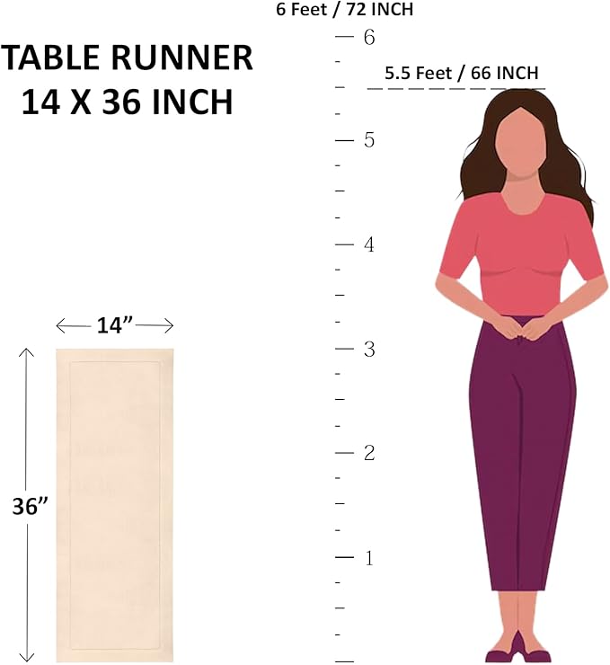 Solino Home Linen Pumpkin Hemstitch Table Runner 36 Inches - 100% Pure Linen Small Table Runner 14 x 36 Inch Ideal for Dresser and Coffee Tables - Classic Hemstitch - Fall, Halloween, Thanksgiving