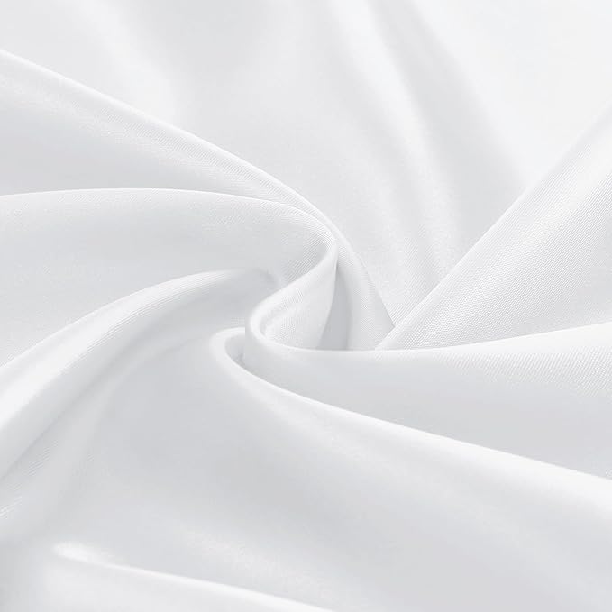 KKJIAF 1 Pack 108 Inch Round Table Cloth, White Overlay Round Satin Table Cover, Silky Satin Dining Tablecloths for Wedding Buffet Parties Banquet Decoration