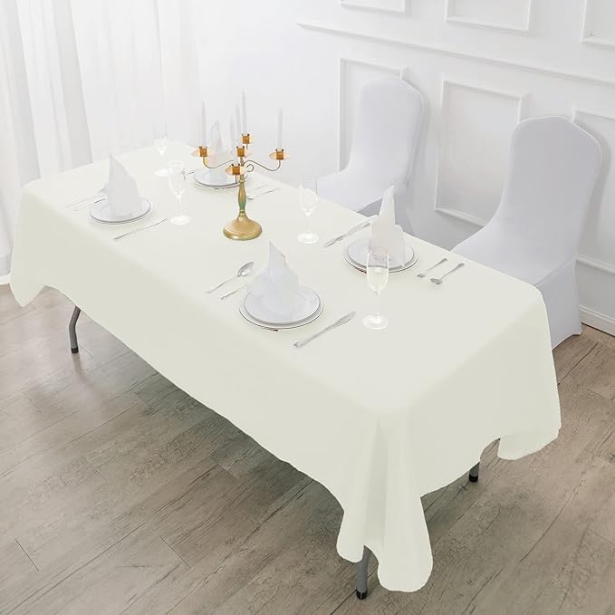 Tablecloths in Ivory: Waterproof Polyester, Rectangle, Round & Square