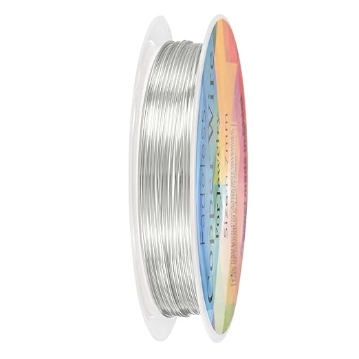 0.7 mm/21 Gauge Copper Wire for Jewelry Making, 10.2FT Copper Beading Craft Wire for Jewelry/Weaving/DIY Crafting/Planting, Color-Retaining [3.1M, Bright Silver]