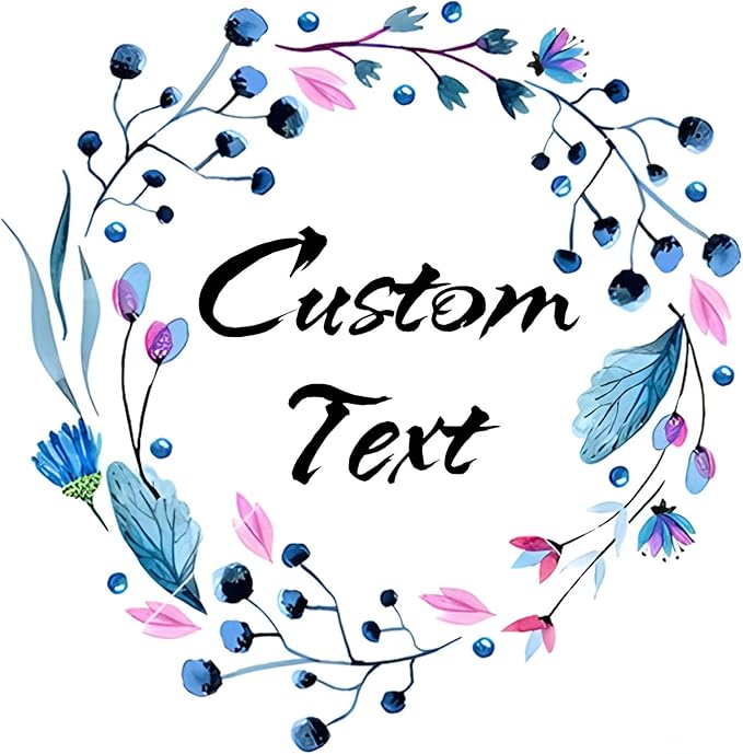 Custom Stickers for Weddings, Birthdays & Businesses - Personalized Labels with Your Logo - Waterproof, Fade and Heat Resistant - Pack of 100-1000 (Wreath L, 2.5 Inch)
