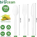 Forks, 190 Count Compostable PLA Heavy Duty in Ivory White
