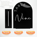 Place Card Table Numbers 1-20, Black Arch Acrylic, 5x7 Inch
