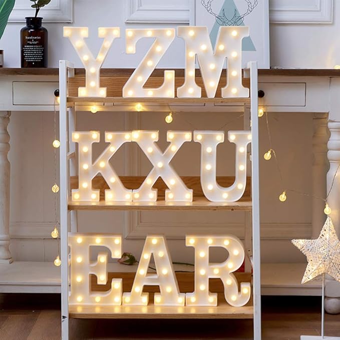 MUMUXI Marquee Light Up Letters | Large Light Up Numbers | Battery Powered and Bright with Every Letter of The Alphabet | for Wedding, Birthday, Party, Celebration, Christmas or Home Decoration (X)