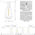 String Lights, 100FT Outdoor LED Edison Bulbs, Warm White, 52 Bulbs