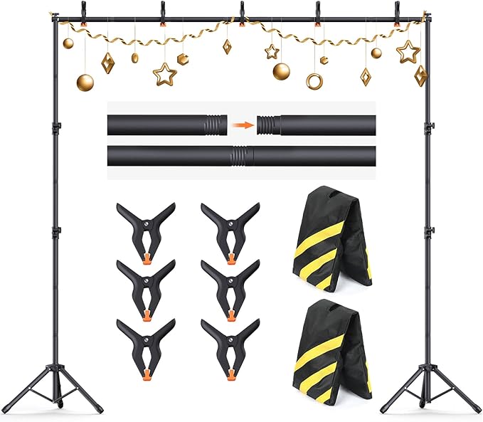 Background Support Equipment Kit, Adjustable 10x8ft, Aluminum Alloy