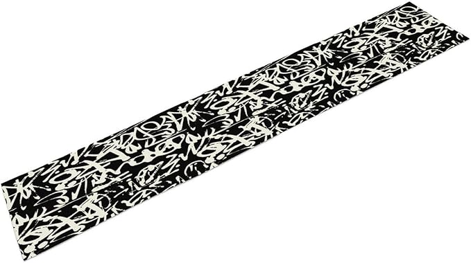 Graffiti Table Runner,Black White Abstract Messy Art Theme Pattern Print Tablecloth Burlap for Hotel Indoors Outdoor Dining Room Kitchen Home Decor,W13X L70 in