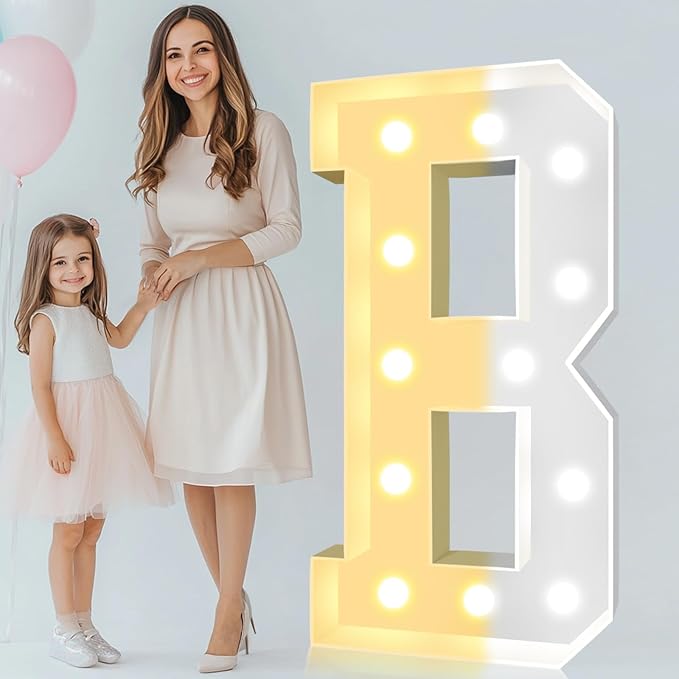 Party Decorations: 4 Ft Light Up Mosaic Letter with LED String Lights