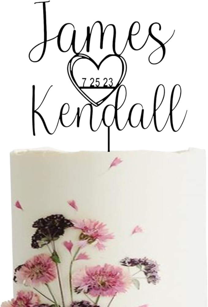Personalized Wedding Cake Topper in Wood, 6 x 8 Inch Size